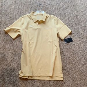 Brand New Large Yellow Nike Dri Fit Collared Tee With Tags